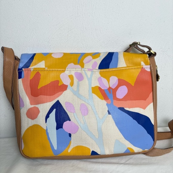 Fossil Preston Crossbody Bag Abstract Floral Crossbody Canvas Bag - Picture 8 of 16